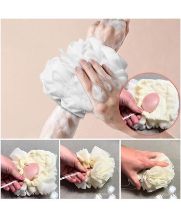 Buy Loufee Soft Loofah & Washcloth - 2-in-1 Exfoliating Bath Sponge for Body - Ideal Shower Scrubber (Pink) - International Shipping Available - Buy Online on GoSupps.com