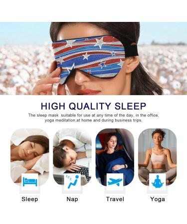 Haskirky Light Blocking Eye Mask - Breathable & Adjustable for Men and Women - Ideal for Travel, Yoga, Meditation - Deep Sleep Goodies - Blue/Red/White - Buy Online on GoSupps.com