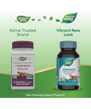 Nature's Way Premium Extract Cinnamon Standardized to 8% Flavonoids 60 Vcaps (Pack of 2) - Buy Online on GoSupps.com