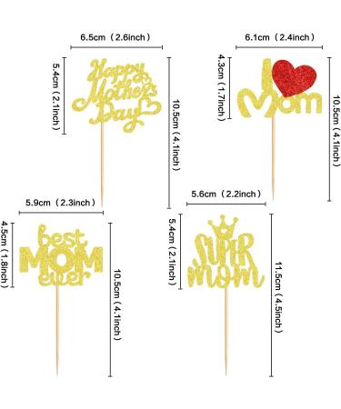 Keaziu 24 Pack Happy Mothers Day Cupcake Toppers Butterfly Best Mom Cupcake Picks Mom's Theme Happy Mother's Day Women Birthday Party Cake Decorations Supplies heart - Buy Online on GoSupps.com