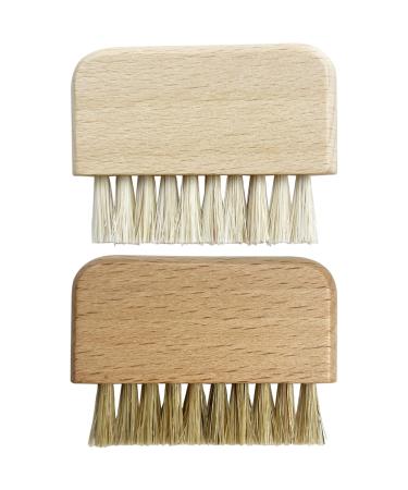 Natural Beech Wood Nail Brush Non-Slip Hand and Toenail Cleaning Brush Compact and Durable Bristle Scrub for Home and Travel