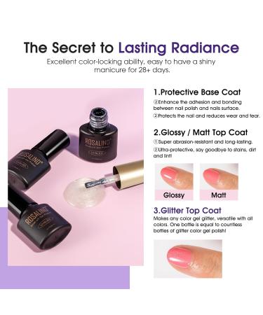 ROSALIND 24PCS Gel Nail Polish Set - Base Glossy & Matte Top Coats | Beginner DIY Nail Kit for All Seasons | 20 Colors - Perfect for Home Manicure - Buy Online on GoSupps.com