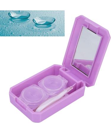 Verdant Touch Cartoon Contact Lens Case Kit - Purple Multi-Colored Holder & Tweezers Set for Easy Use | International Shipping Available - Buy Online on GoSupps.com