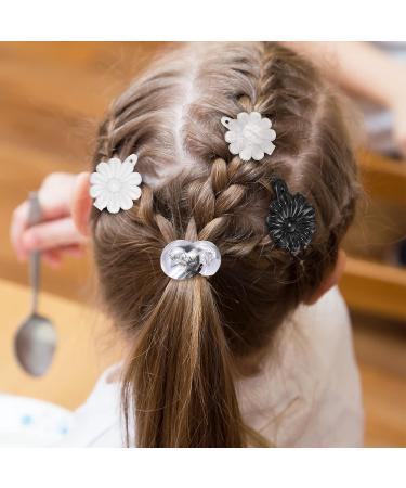 72 Pcs Hair Barrettes for Girls - Self Hinge Hair Ties Set with Bubble Hair Accessories - 80s 90s Style Plastic Clips for Baby Toddler (Black White Clear) - Buy Online on GoSupps.com