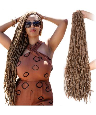 Xtrend 5 Packs Nu Faux Locs Crochet Braids 36 Inch Most Natural Soft Faux Locs Crochet Braid Hair Synthetic Hair African Roots Hair Extensions 27# 36 Inch (Pack of 5) 27#