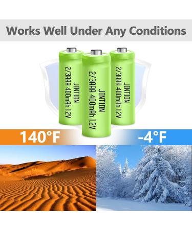 JINTION NIMH 2/3AAA Rechargeable Batteries 1.2V 400mAh - 5 Pack | Eco-Friendly Button Top Rechargeable Battery for International Shipping - Buy Online on GoSupps.com