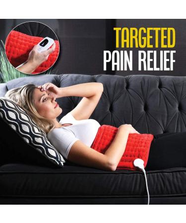 Electric Heating Pad for Back Pain and Cramps Relief - 2 Hour Auto Off - 24 x 12 - Moist Heat, Adjustable Settings - Fast Heating - Buy Online on GoSupps.com