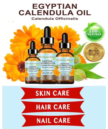 Botanical Beauty CALENDULA OIL Egyptian Calendula Officinalis Marigold Oil Pure Natural for FACE SKIN BODY HAIR NAILS 2 Fl.oz.- 60 ml Skin Moisturizer Oil - Buy Online on GoSupps.com