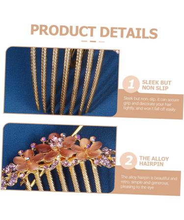 DOITOOL Opal Comb Womens Hair Clips Combs for Women Hair Barrettes for Women Hair Comb for Women Hair Comb Clips for Women Fine Tooth Alloy Back of Head French Purple Bride - Buy Online on GoSupps.com