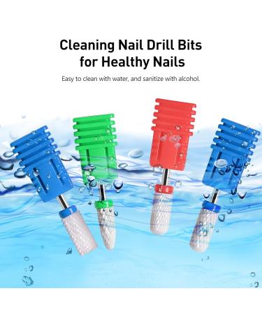 4 Pcs Ceramic Nail Drill Bits Set - Professional 2.35mm Acrylic Nail File for Manicure & Pedicure | Perfect for Gel Nail Polishing - Buy Online on GoSupps.com