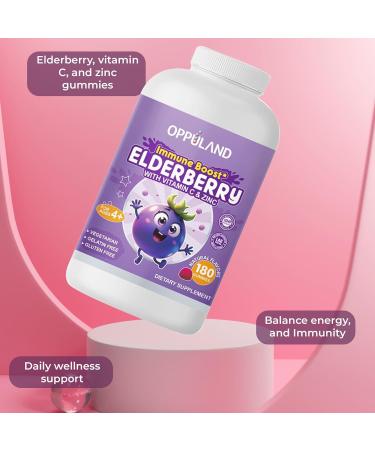 Immune Support Gummies - Elderberry Vitamin C Zinc Supplement for Adults & Kids - Daily Multivitamin Gummies to Boost Immunity Power & Wellness Naturally Chewable Supplements - 180 Day Supply 180 Count (Pack of 1) - Buy Online on GoSupps.com