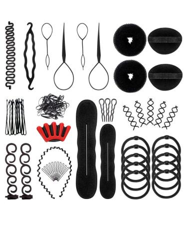 OBSCYON 27Pcs Hair Styling Set, Hair Design Styling Tools, DIY Hair Accessories Hair Modelling Tool Kit Magic Fast Spiral Hair Braid Braiding Tool for Women and Girls