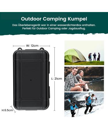 20-in-1 Survival Kit & Emergency Equipment | Camping Accessories Flashlight & Flint | Perfect Personalized Gifts for Dad & Men | International Shipping Available - Buy Online on GoSupps.com
