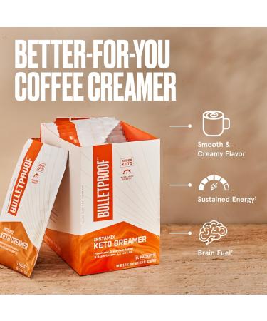 Bulletproof InstaMix Original Unflavored Keto Coffee Creamer Packets - 14 Pack - Grass-Fed Butter & Brain Octane C8 MCT Oil - Buy Online on GoSupps.com