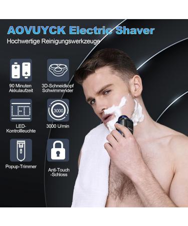 NWOUIIAY Electric Razor Shavers for Men - Wet/Dry with 3 Rotating Heads and USB Rechargeable Beard Razor - Blue - Buy Online on GoSupps.com