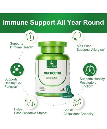 Quercetin 400 mg with Loquat Leaf Extract Ursolic Acid 60 Capsules Natural Antioxidant Flavonoids Immune Support All Year Round 1 Btl 60 Capsules - Buy Online on GoSupps.com