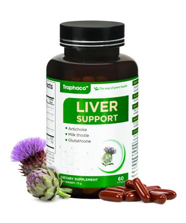 Traphaco - Liver Support Supplement 60 Softgels Support Cleanse & Repair Herbal Formula with Artichoke Extract & Milk Thistle.