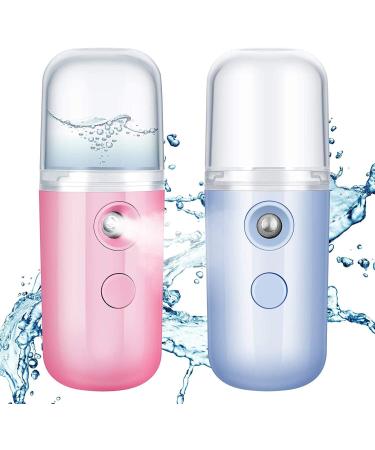 2 Pi ces Nano Facial Mister 30ml Mini Mini Mini Visage Mouge Handy Steamer USB Mist USB Main Extensions ATOMISATIONS ATOMISATIONS for L'HYDRATINE Facial (Rose et Blanc) (Color : Blue and Pink)