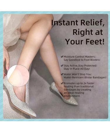 Blister Bandages for Feet - Extra Cushioning Hydrocolloid Gel Pads Water Resistant 9ct for Heels & Toes - Pain Relief & Blister Prevention - Buy Online on GoSupps.com