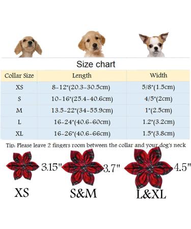Shop Aring Pet Christmas Dog Collar - Adjustable Cotton Red Plaid with Flower Perfect for Small & Medium Dogs - Red/Black Checkered - Buy Online on GoSupps.com