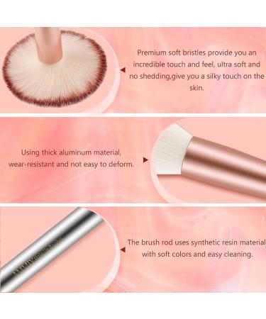 Ammiy Professional 18-Piece Makeup Brush Set with PU Leather Bag - Champagne Pink - Buy Online on GoSupps.com
