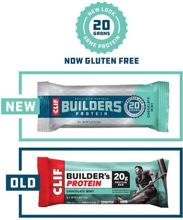 CLIF BUILDERS Chocolate Mint Protein Bars - 20g Protein - 2.4oz (24 Count) - Gluten Free - Buy Online on GoSupps.com