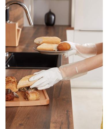 Shop Lanon Wahoo Reusable Household Gloves - 3 Pairs Size L White | Ideal for Kitchen Cleaning & Dishwashing - Buy Online on GoSupps.com