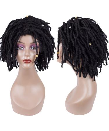 YEZHIQIU 8 Short Dreadlock Wig - Natural Black Synthetic Hair, Heat Resistant Faux Afro Locs Braids Wigs (1B) - Buy Online on GoSupps.com
