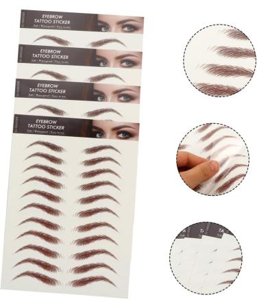 OHPHCALL 12 Sheets Brow Stickers False Eyebrows Cosmetics Temporary Eyebrows Makeup Stickers 21x14.8cmx3pcs Brownx3pcs - Buy Online on GoSupps.com
