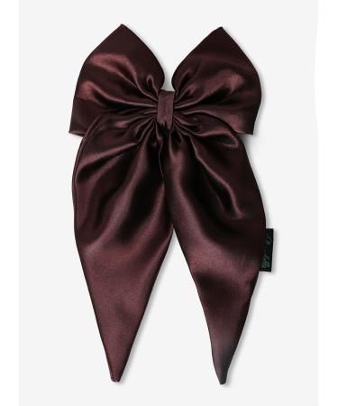 Arendelle Satin Long Tail Bow in Brown | Bow Hairpin clip for Women and Girls | Anti-Hair Breakage Hairclips ABW011  - Buy Online on GoSupps.com