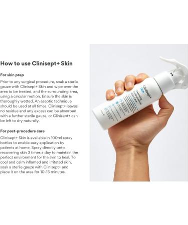 Clinisept+ Skin 200ml with Spray | Cleanser + Anti-Microbial | Procedure Aftercare | 100ml x 2 | Travel Size Value Double Pack - Buy Online on GoSupps.com