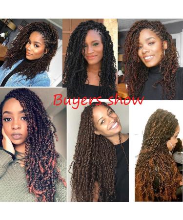 Spring Twist Crochet Hair 8 Inch - 3 packs of Bomb Twist Fluffy Ombre Braiding Hair Extensions in Black/Brown/Light Brown - Afro Curly Synthetic Braids - Buy Online on GoSupps.com