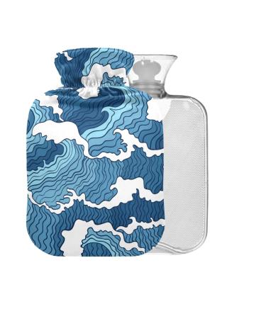 Japanese Hot Water Bottle with Cover 2L Large for Pain Relief Bed Hand and Feet