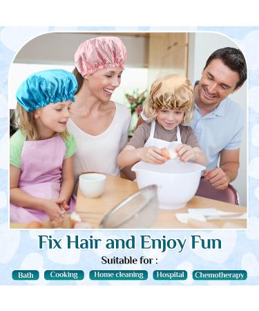 20 Pcs Large Double Layer Waterproof Shower Caps for Women - Reusable Satin and Eva Hair Protection - Buy Online on GoSupps.com