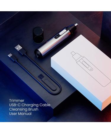 ROSELYNBOUTIQUE Nose Hair Trimmer for Men - USB-C Rechargeable Facial & Eyebrow Hair Remover - Painless Double Edge Blades for Men and Women - Buy Online on GoSupps.com