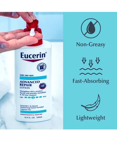 Eucerin Advanced Repair Body Lotion & Cleanser Bundle - 16.9 Fl Oz Pump Bottle Set - Buy Online on GoSupps.com