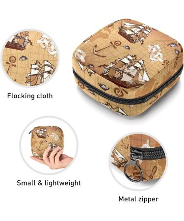 Old Map World Sanitary Napkin Storage Bag Feminine Menstrual Cup Pouches Nursing Pad Holder Tampon Bags Portable Period Bag for Women Teen Girls 1Pcs Multi-colored 15 - Buy Online on GoSupps.com