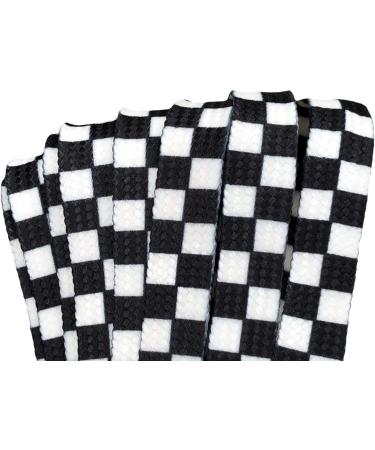 Checkered Black/White 10mm Waxed Derby Laces for Skates, Boots & Shoes - 96 Inch - Buy Online on GoSupps.com