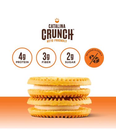 Catalina Crunch Vanilla Creme Keto Sandwich Cookies - 10 Snack Packs, 4 Cookies Per Pack | Low Carb, Low Sugar, Vegan & Keto Friendly - Buy Online on GoSupps.com