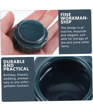 ORFOFE Small Jar Cream Container Blusher Pots Lip Sample Jars Mini Lip Cream Jar Cosmetic Cream Jar Ceramic Cream Jars Makeup Cream Jar Sample Storage Containers Ceramics Travel Biscuit Dark Green 4.7X4.7cm - Buy Online on GoSupps.com
