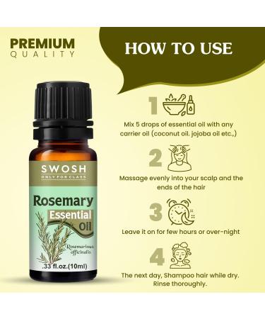 SWOSH Rosemary Oil for Dry Hair & Scalp - 10ml Natural Essential Oil for Healthy Hair & Skin | International Shipping Available - Buy Online on GoSupps.com