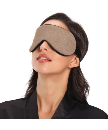 Haskirky Light Blocking Eye Mask - Adjustable & Breathable for Deep Sleep on Business Trips - Pure Brown - Buy Online on GoSupps.com