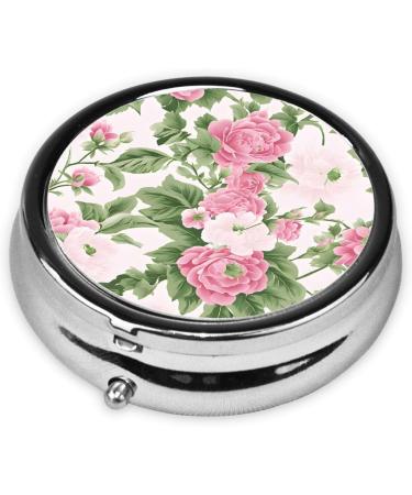Floral Mini Round Pill Box - 3 Compartment Travel Organizer | Portable Medicine Case for Home & Office - Buy Online on GoSupps.com