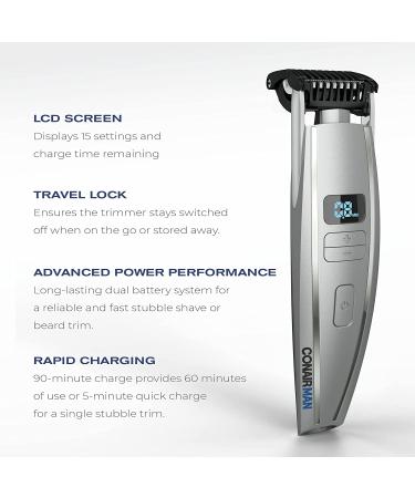 ConairMAN Beard Trimmer for Men - Cord/Cordless, Digital Length Control, Flex Head, Premium Etched Blades - Buy Online on GoSupps.com
