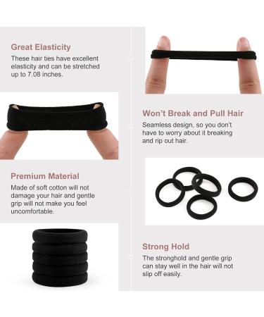100 Pieces Thick Seamless Brown Hair Ties | No Damage Ponytail Holders & Hair Accessories for Thick Hair - Buy Online on GoSupps.com
