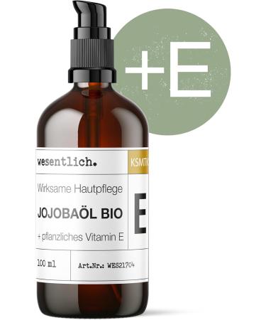 essential Jojoba oil organic + vitamin E 100 ml 100 natural pure from wesentlich with dispenser - Buy Online on GoSupps.com
