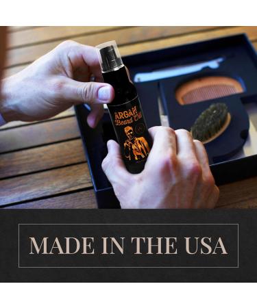 Naked Armor Argan Beard Oil - Organic 2 fl oz Men's Beard Oil for Smoother Softer Beards | All-Natural with Coconut Avocado & Babassu Oils | Made in USA - Perfect Gift for Men - Buy Online on GoSupps.com