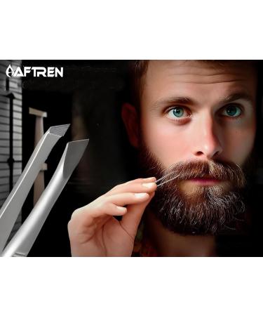 Wide Grip Slant Tweezers - German Stainless Steel - Hand-Filed Slanted Tips for Ultra-Precision - Tweezers for Eyebrows and Nose/Ear/Facial Hair - Professional Grade (Silver) - Buy Online on GoSupps.com