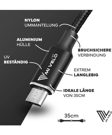 Mivelo E-Bike Charging Cable for Bosch Intuvia & Nyon 35 cm OTG USB-C Micro USB Apple Lightning Compatible Essential E-Bike Accessories - Buy Online on GoSupps.com