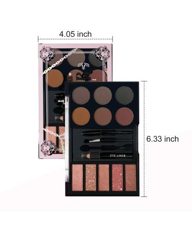 Buy Boobeen Eyebrow Powder Palette Set - 6 Colors Brow Powder 5 Shimmer Eyeshadows Eyeliner Pencil & Brushes for Perfect Eye Definition | International Shipping - Buy Online on GoSupps.com